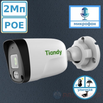 Tiandy TC-321N - Уличная IP-камера 2Мп с POE и микрофоном